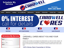Tablet Screenshot of cardwellhvacnj.com
